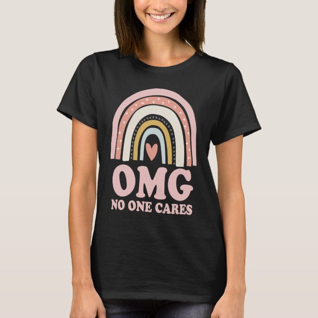 Camiseta OMG No One Cares   Sarcastic Rainbow (Frente)