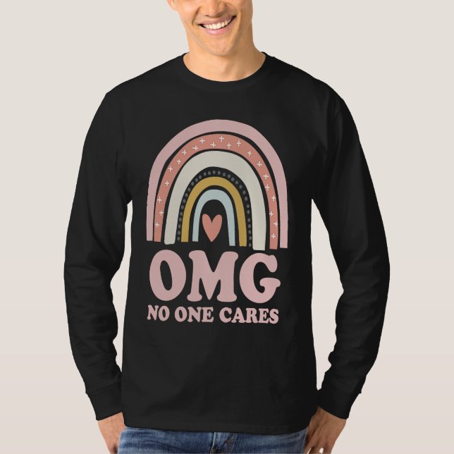 Camiseta OMG No One Cares   Sarcastic Rainbow (Frente)