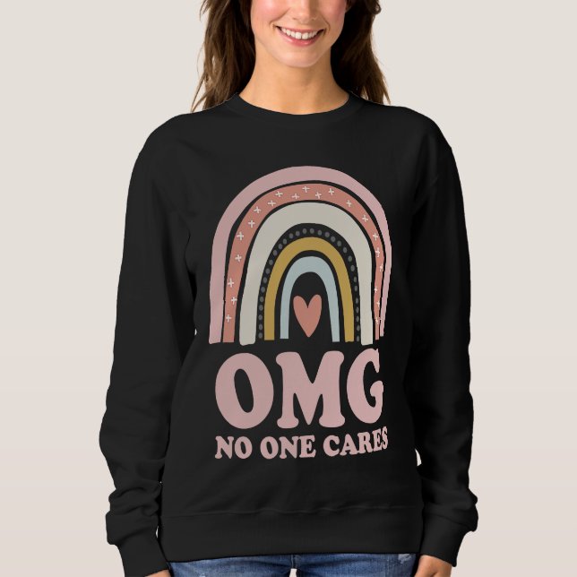Camiseta OMG No One Cares   Sarcastic Rainbow (Frente)
