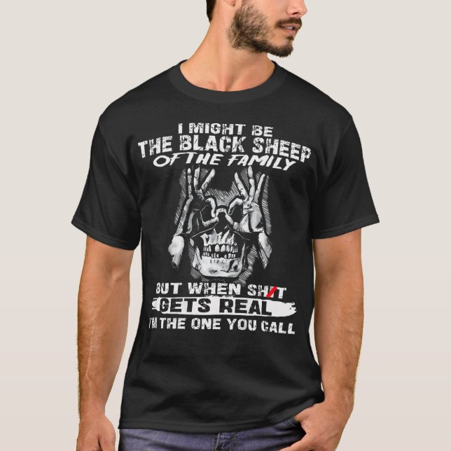 Camiseta (On Back) Skull I Might Be The Black Sheep Of The  (Frente)