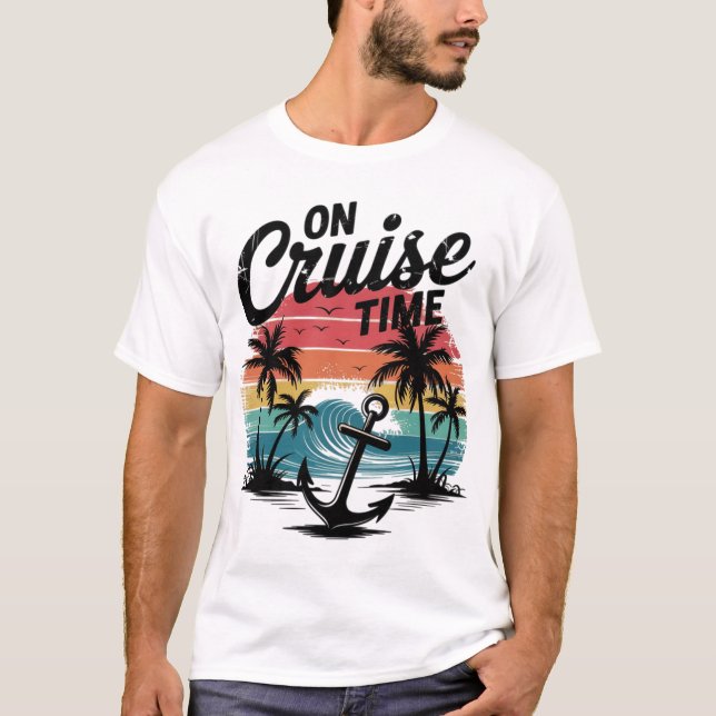 Camiseta On Cruise Time Coconut Tree Summer Vacation  (Frente)