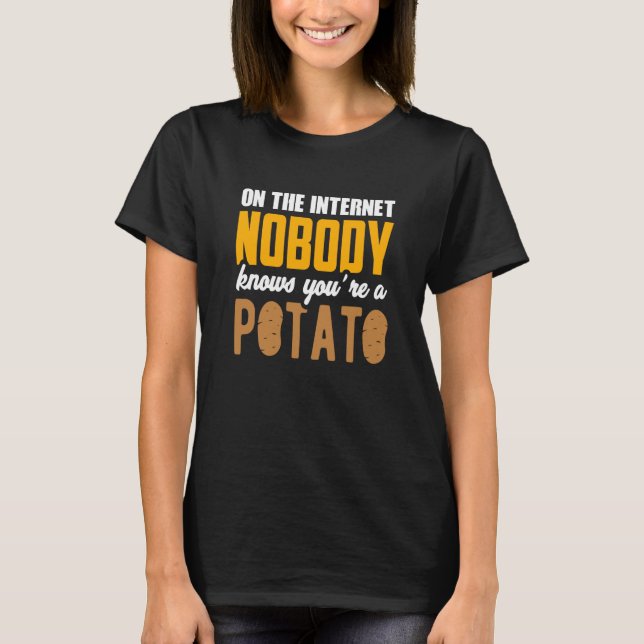 Camiseta On Internet No One Knows A Potato Computer (Frente)
