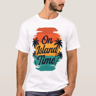 Camiseta On Island Time Tropical Sunset Palm Trees