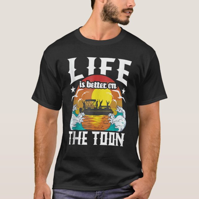 Camiseta On The Toon Pontoon Boat Boating Men Women (Frente)