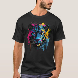 Camiseta Onça Preta Amante de Animais Selvagens Cor Colorid