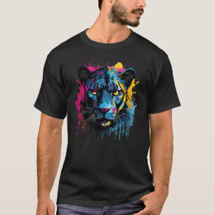 Camiseta Onça Preta Amante de Animais Selvagens Gato Grande