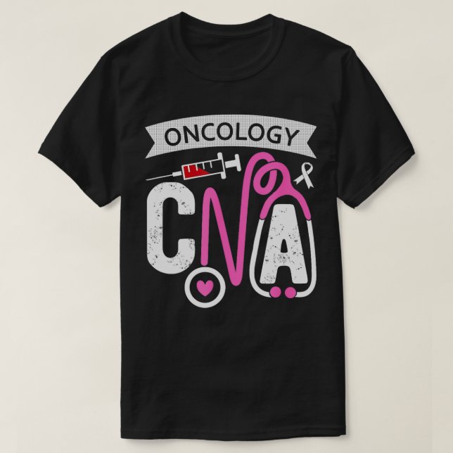 Camiseta Oncologia Assistente de Enfermagem Certificado CNA (Frente do Design)