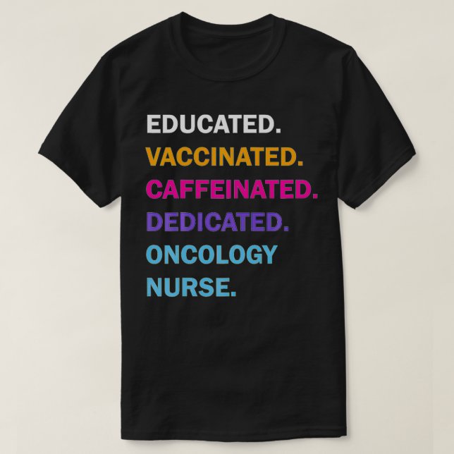 Camiseta Oncologia dedicada à cafeína, licenciada e aprovad (Frente do Design)