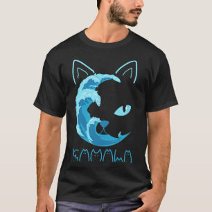 Camiseta Onda Azul De Gato Damala Tipografia De Gato Kamala
