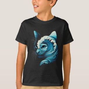 Camiseta Onda Azul De Gato Damas De Gato Onda De Gato Azul 