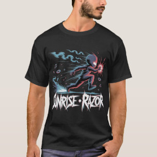 Camiseta Onda Cibernética Futuro Neon Retro-Futurismo Japon