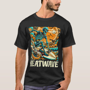 Camiseta Onda de calor s esqueleto de surfe s verão quente 
