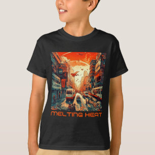 Camiseta Onda de calor urbana _ cidade futurista &