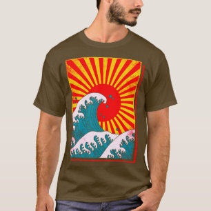 Camiseta Onda de excelente japonesa e sol