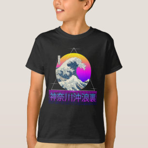 Camiseta Onda de Excelente retrô em Kanagawa Vaporwave