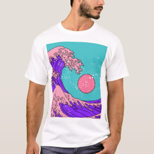 Camiseta Onda de Excelente Vaporwave: Arte Oceânica Estiliz