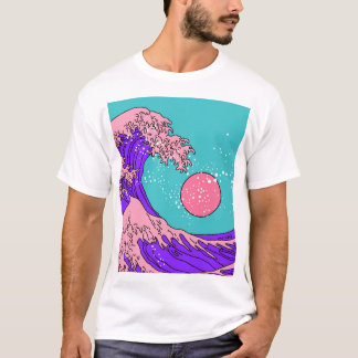 Camiseta Onda de Excelente Vaporwave: Arte Oceânica Estiliz