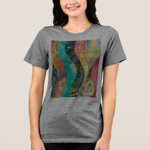 Camiseta Onda de Flores Multicoloridas