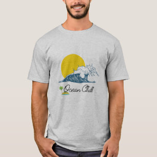Camiseta Onda de Frio do Oceano Praia do Pôr do Sol