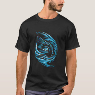 Camiseta Onda De Gato Azul Para Kamala 47 Gato Engraçado La