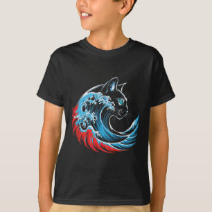 Camiseta Onda De Gato Azul Para Kamala 47 Mulheres De Gato