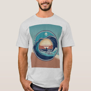 Camiseta Onda de mudança: Um esboço minimalista da energia 