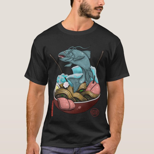 Camiseta Onda de ramen de peixe (Frente)