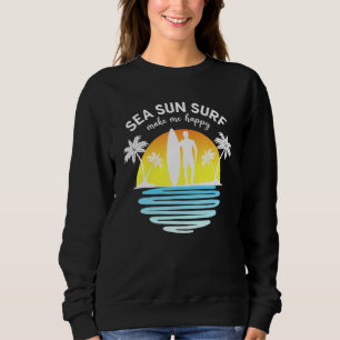 Camiseta Onda de surf do sol do mar me faz feliz surfista d