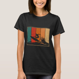 Camiseta Onda de Surf Retro Pôr do Sol Vibrações de Verão n