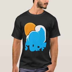 Camiseta Onda de Surf Retro Sol Vibração de Verão Divertido
