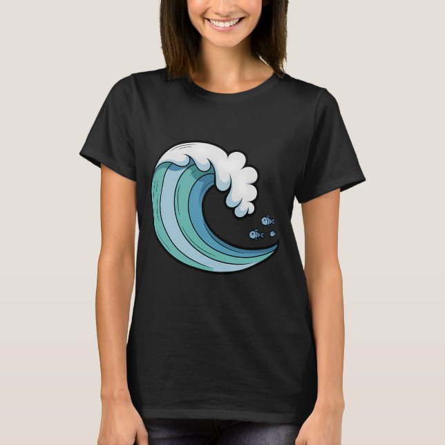 Camiseta onda do oceano (Frente)