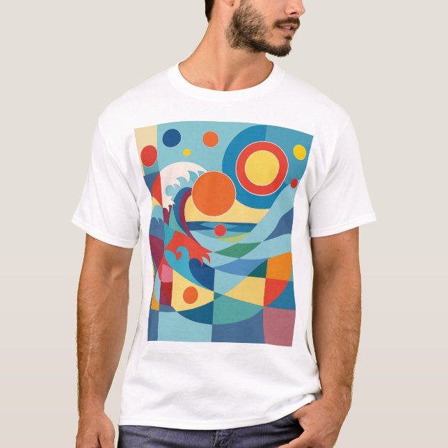 Camiseta Onda do Oceano ao Nascer do Sol (Frente)
