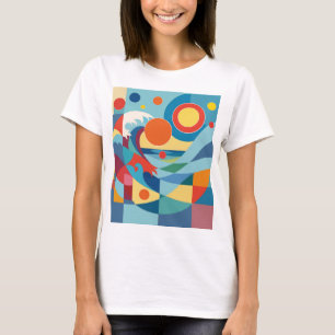Camiseta Onda do Oceano ao Nascer do Sol