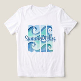 Camiseta Onda do Oceano Aquarela Vibrações de Verão Praia C