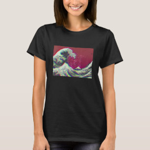 Camiseta Onda Grande de Hokusai Olhar Moderno Retro