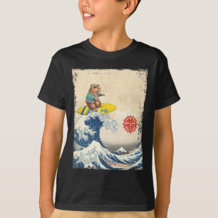 Camiseta Onda Grande Japonesa Fofa Kanagawa Surfando Capyra