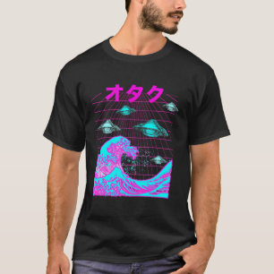 Camiseta Onda Onda Japonesa Retro Ufo Vaporwave Otaku Synth