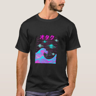 Camiseta Onda Onda Japonesa Retro Ufo Vaporwave Otaku Synth