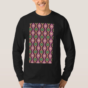 CAMISETA ONDA RETRO DE 1960 E PINCO DE PADRÃO DE CÍRCULO E