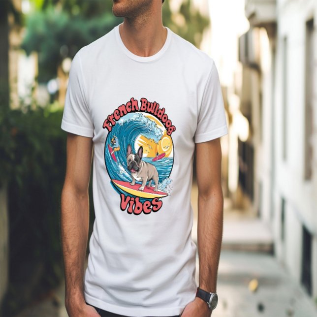 Camiseta Onda Tropical de Surfe de Bulgue Francês (Criador carregado)