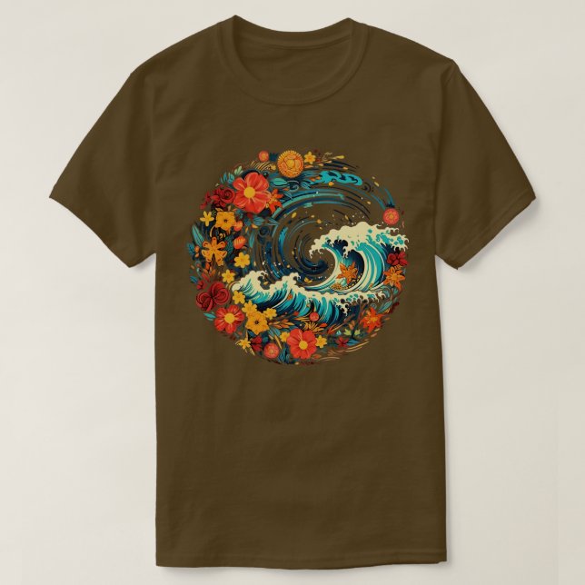 Camiseta Onda Tropical Havaiana (Frente do Design)