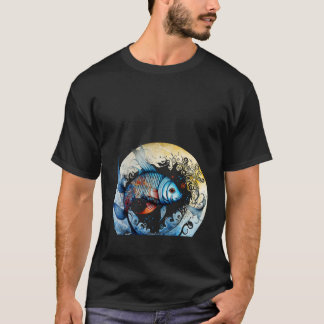 Camiseta Ondas Água Peixe
