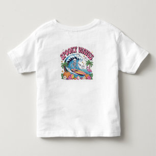Camiseta Ondas Assustadoras Halloween Esqueleto Surfando Tr