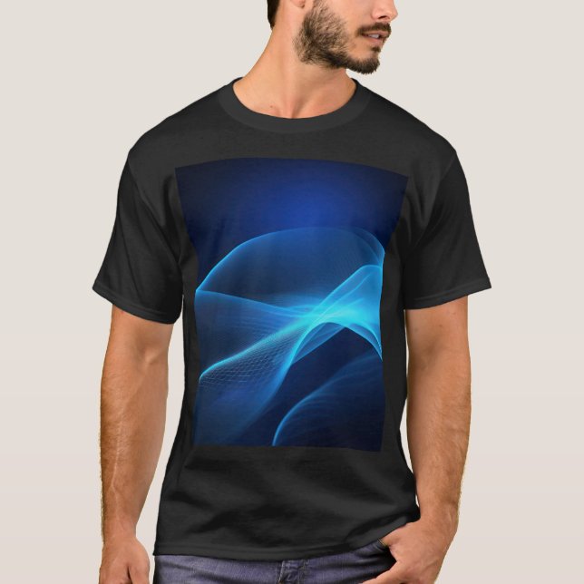 Camiseta Ondas azuis com luz brilhante (Frente)