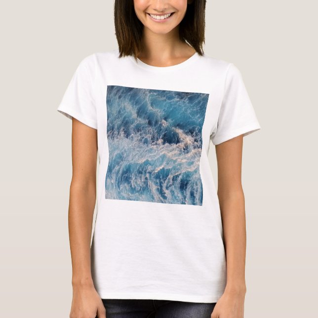 Camiseta Ondas azuis do oceano (Frente)