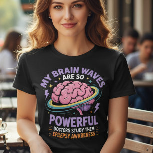 Camiseta Ondas Cerebrais Divertidas Conscientização sobre E