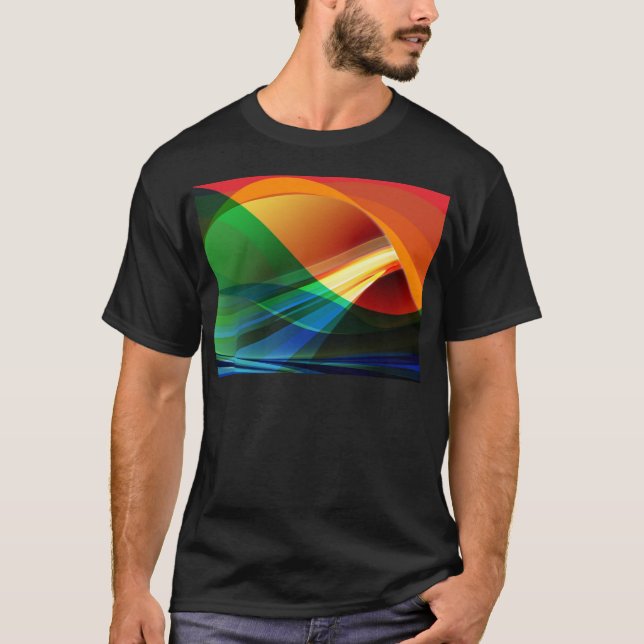 Camiseta Ondas Coloridas Abstratas (Frente)