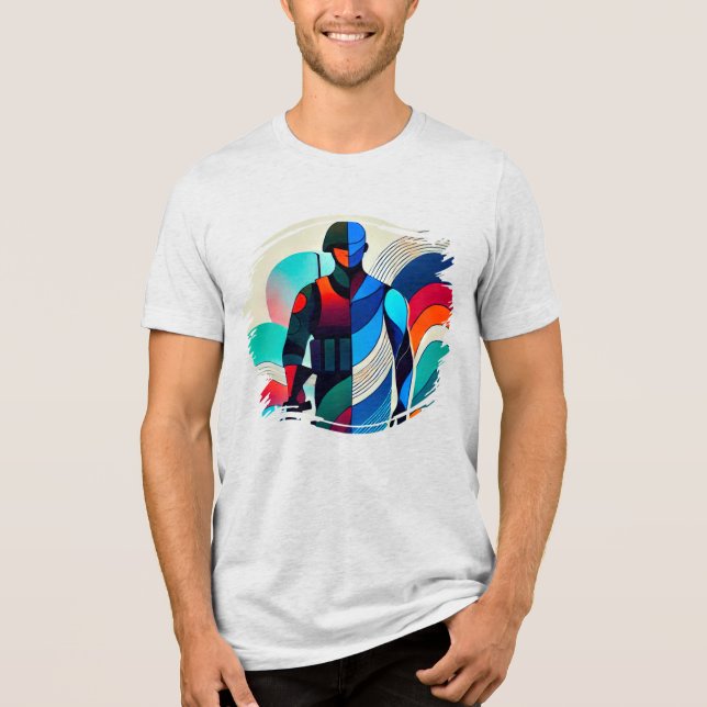 Camiseta Ondas Cósmicas - Teto de Abstrato inspirado no Sol (Frente)