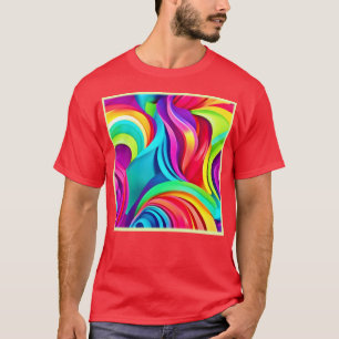 Camiseta Ondas de Abstrato vibrantes em cores dinâmicas