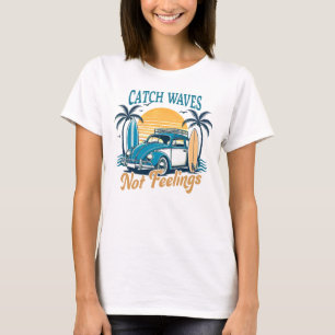 Camiseta Ondas de Captura Sem Sentimentos Férias de Praia
